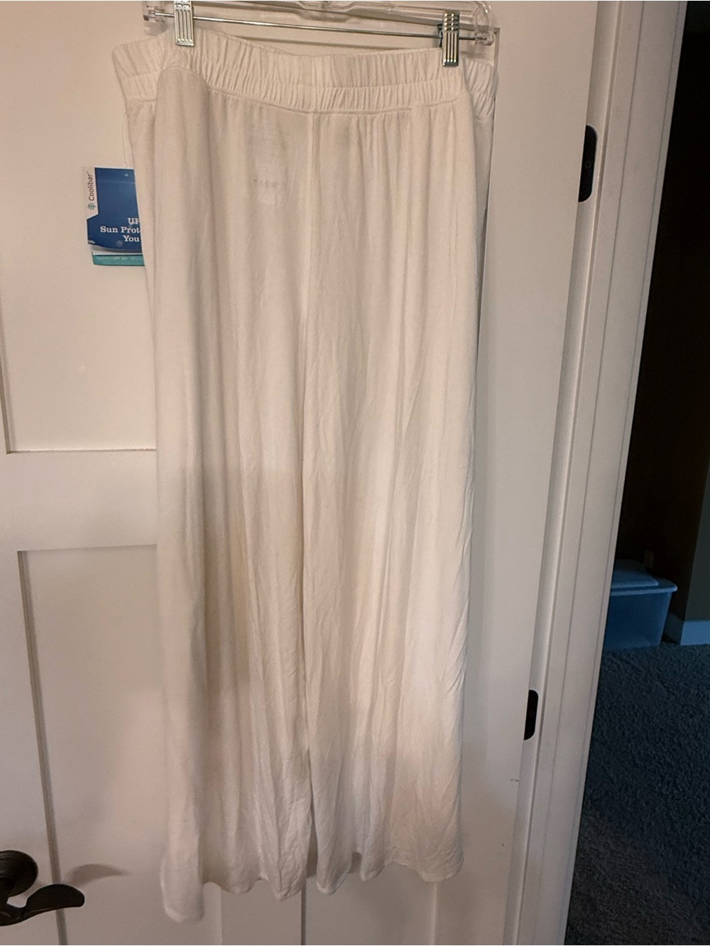 NWT Coolibar UPF 50+ White Wide Leg Swimsuit Cover Up Pants Large - Picture 3 of 6